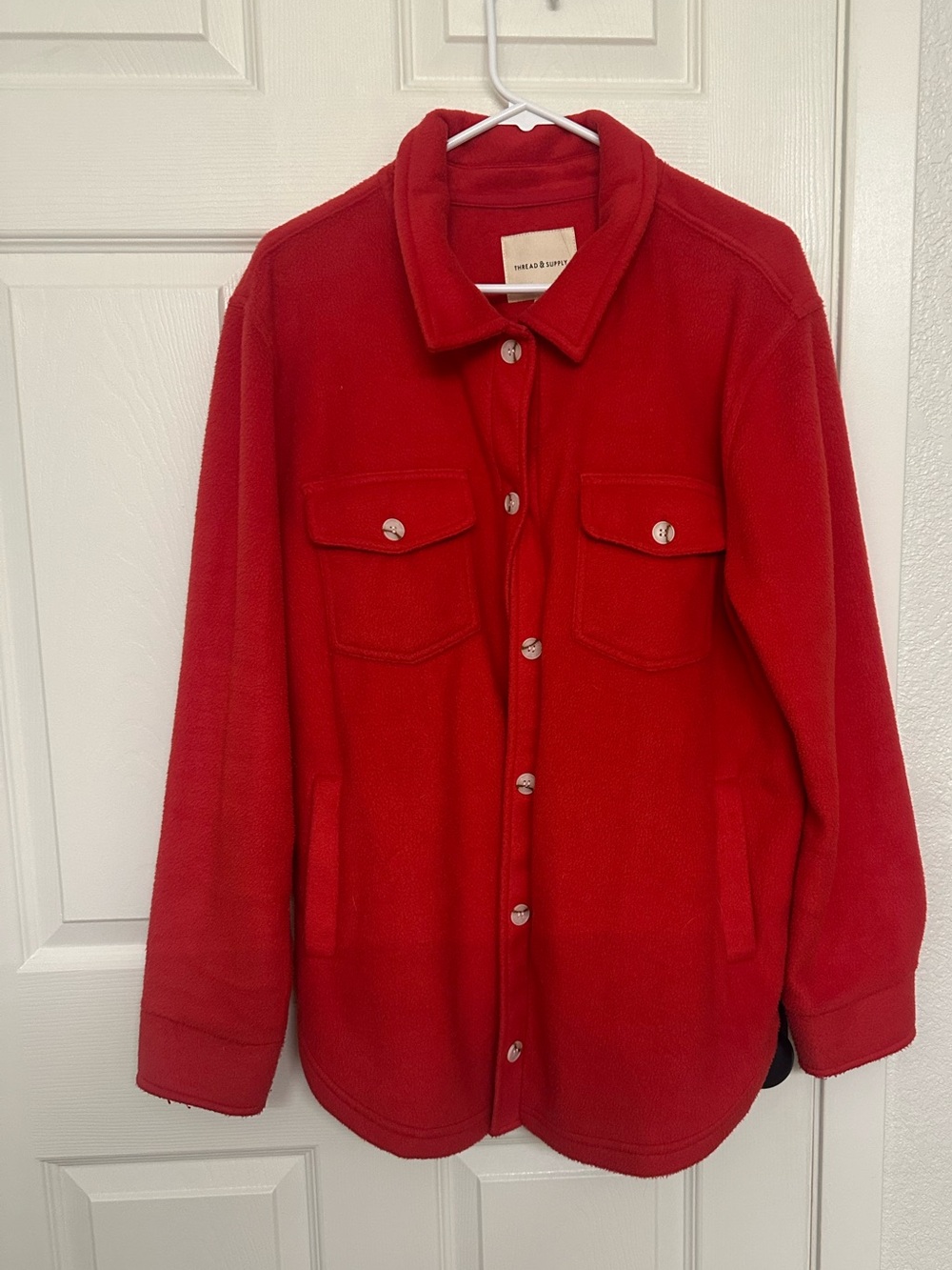Thread & Supply Vibrant Red Fleece Jacket